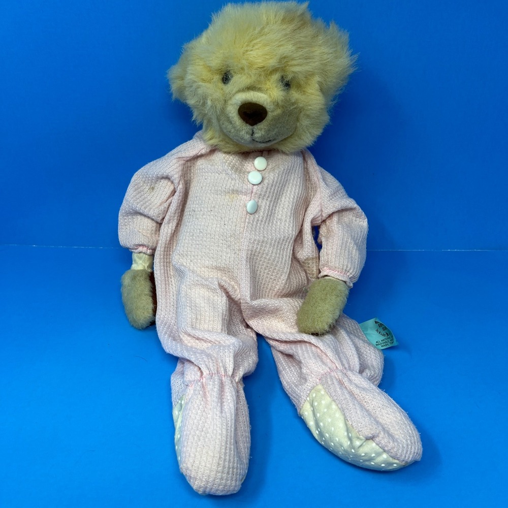 Happiness Express Little Snoozems Plush 12‎ Inch Pink Vintage 1995 Teddy Bear